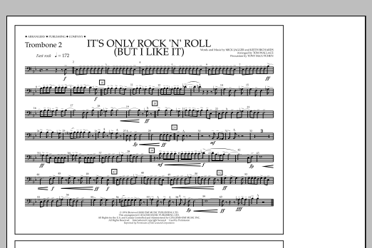 Download Tom Wallace It's Only Rock 'n' Roll (But I Like It) - Trombone 2 Sheet Music and learn how to play Marching Band PDF digital score in minutes