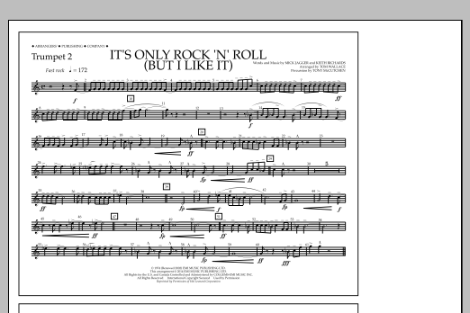 Download Tom Wallace It's Only Rock 'n' Roll (But I Like It) - Trumpet 2 Sheet Music and learn how to play Marching Band PDF digital score in minutes