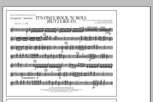Download Tom Wallace It's Only Rock 'n' Roll (But I Like It) - Xylophone/Marimba Sheet Music and learn how to play Marching Band PDF digital score in minutes