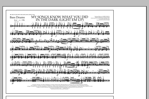 Download Tom Wallace My Songs Know What You Did in the Dark (Light 'Em Up) - Bass Drums Sheet Music and learn how to play Marching Band PDF digital score in minutes