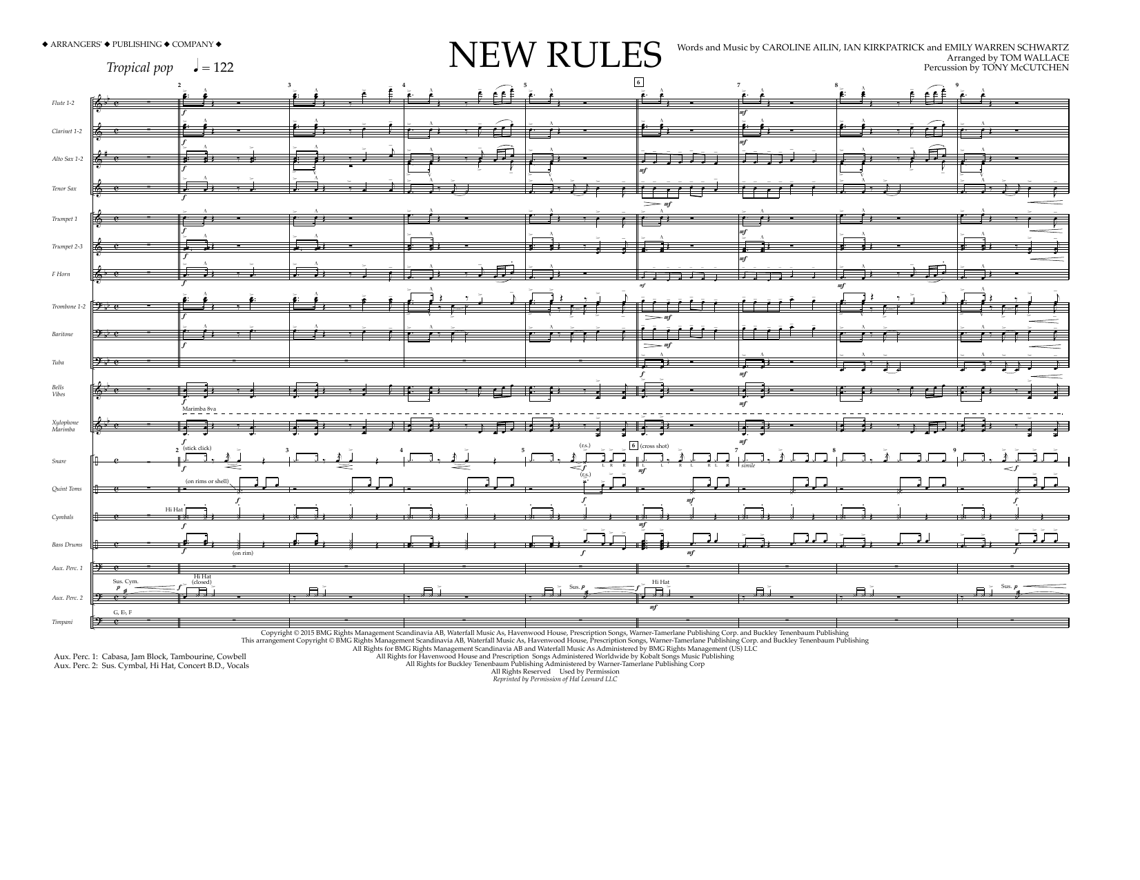 Download Tom Wallace New Rules - Full Score Sheet Music and learn how to play Marching Band PDF digital score in minutes