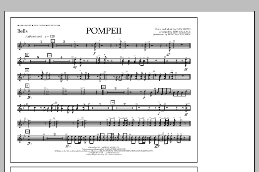Download Tom Wallace Pompeii - Bells Sheet Music and learn how to play Marching Band PDF digital score in minutes