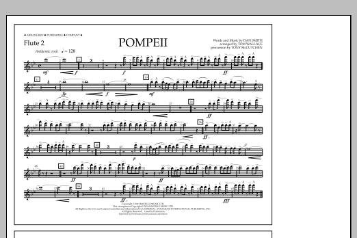 Download Tom Wallace Pompeii - Flute 2 Sheet Music and learn how to play Marching Band PDF digital score in minutes