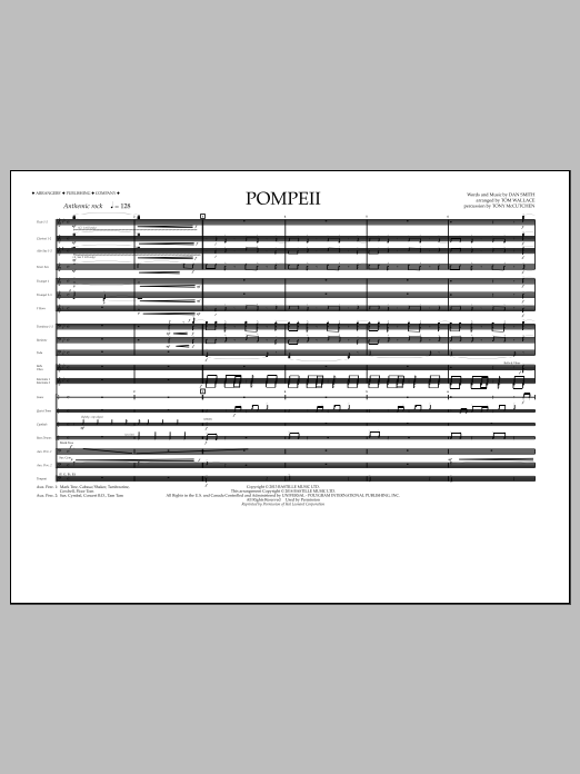 Download Tom Wallace Pompeii - Full Score Sheet Music and learn how to play Marching Band PDF digital score in minutes