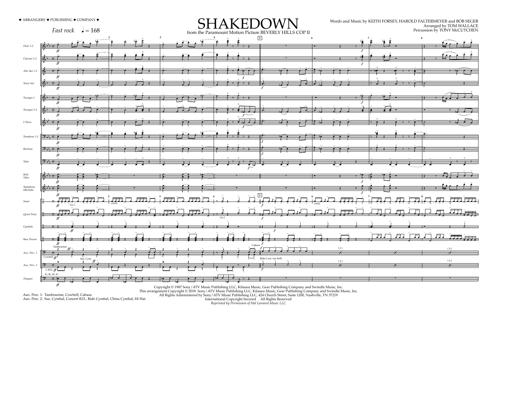 Download Tom Wallace Shakedown - Full Score Sheet Music and learn how to play Marching Band PDF digital score in minutes