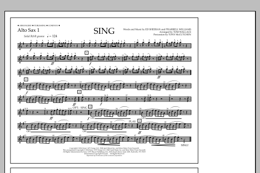 Download Tom Wallace Sing - Alto Sax 1 Sheet Music and learn how to play Marching Band PDF digital score in minutes