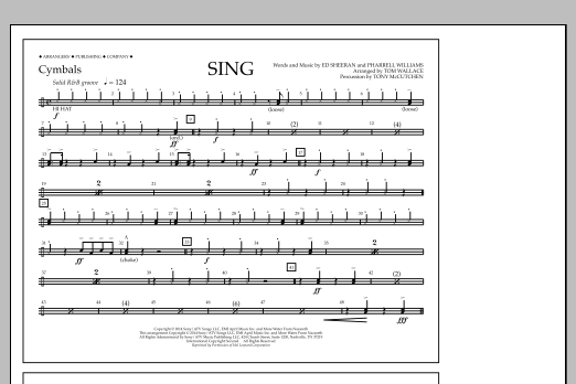Download Tom Wallace Sing - Cymbals Sheet Music and learn how to play Marching Band PDF digital score in minutes