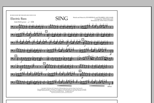 Download Tom Wallace Sing - Electric Bass Sheet Music and learn how to play Marching Band PDF digital score in minutes