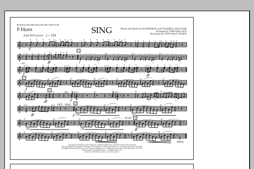 Download Tom Wallace Sing - F Horn Sheet Music and learn how to play Marching Band PDF digital score in minutes