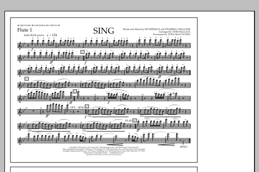 Download Tom Wallace Sing - Flute 1 Sheet Music and learn how to play Marching Band PDF digital score in minutes