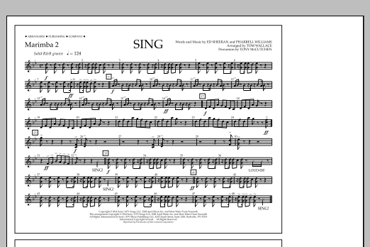 Download Tom Wallace Sing - Marimba 2 Sheet Music and learn how to play Marching Band PDF digital score in minutes