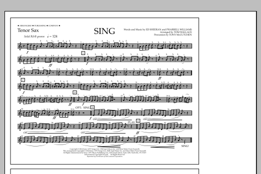 Download Tom Wallace Sing - Tenor Sax Sheet Music and learn how to play Marching Band PDF digital score in minutes