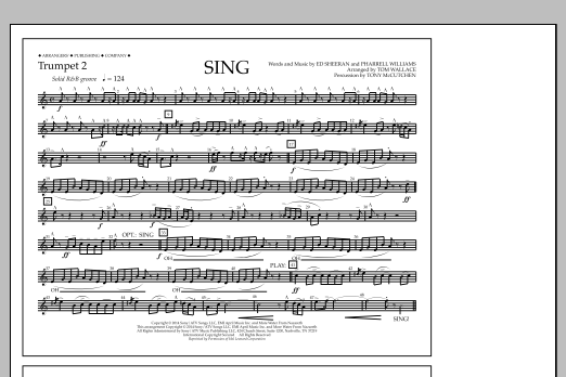Download Tom Wallace Sing - Trumpet 2 Sheet Music and learn how to play Marching Band PDF digital score in minutes