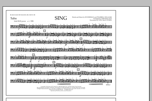 Download Tom Wallace Sing - Tuba Sheet Music and learn how to play Marching Band PDF digital score in minutes