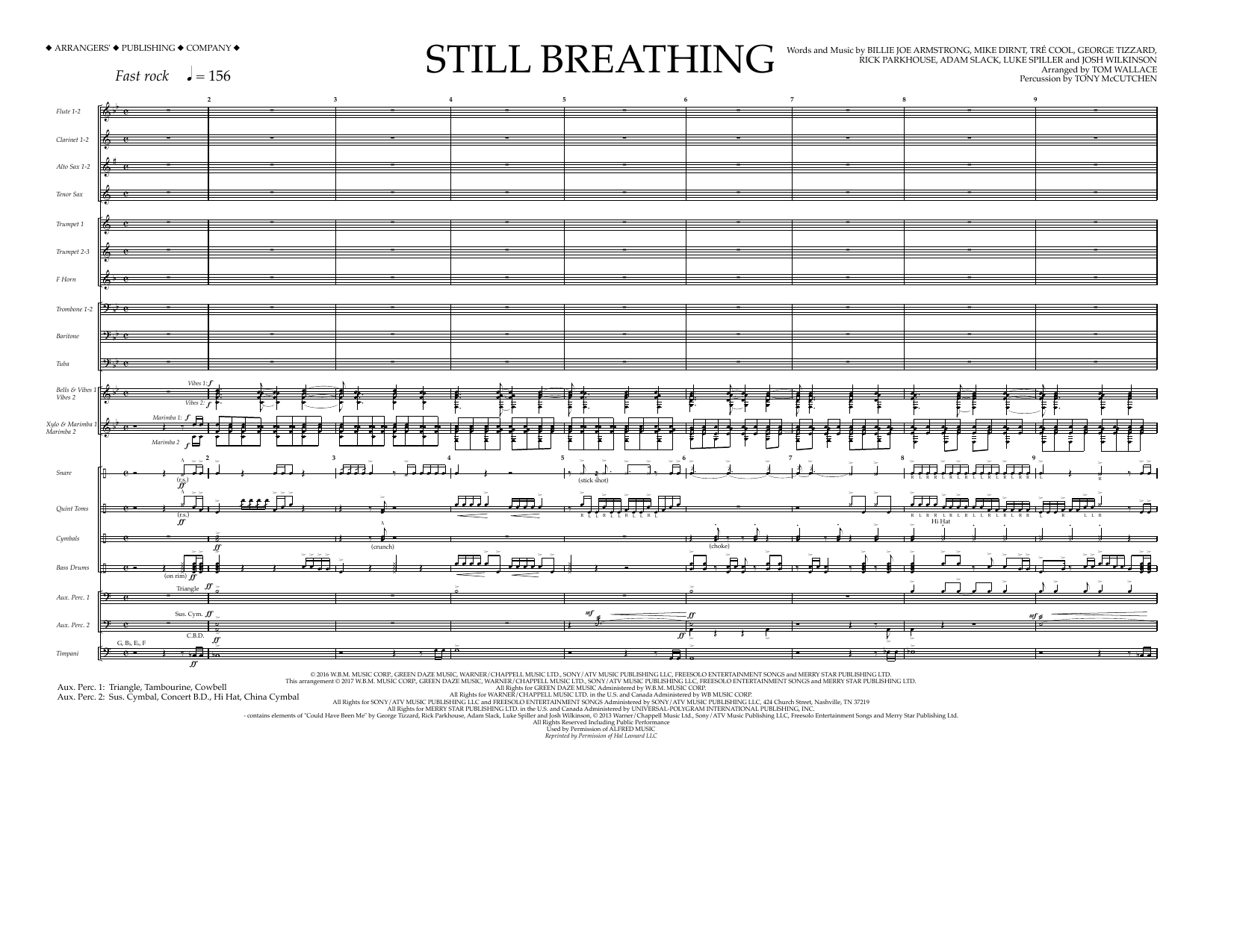 Download Tom Wallace Still Breathing - Full Score Sheet Music and learn how to play Marching Band PDF digital score in minutes