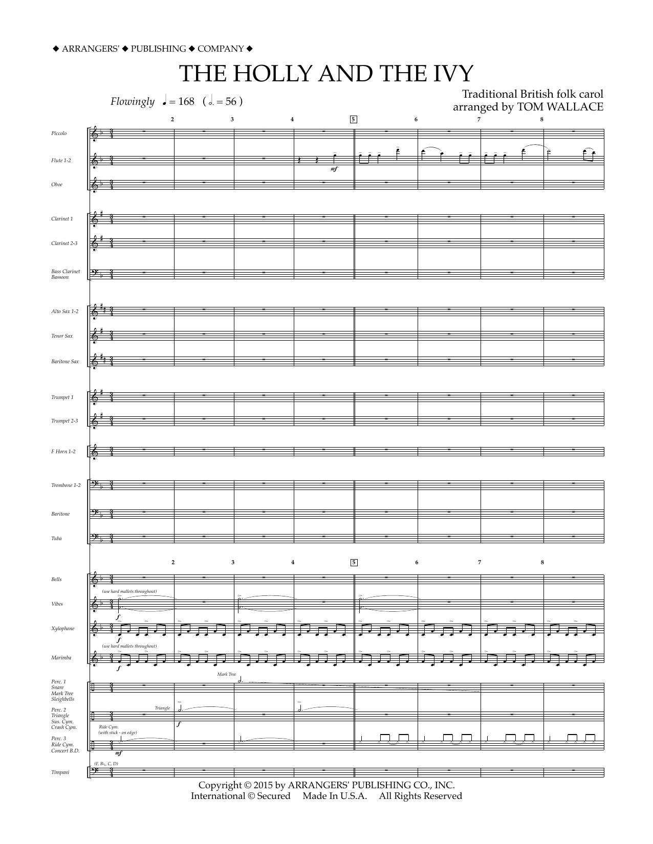 Download Tom Wallace The Holly and the Ivy - Conductor Score (Full Score) Sheet Music and learn how to play Concert Band PDF digital score in minutes