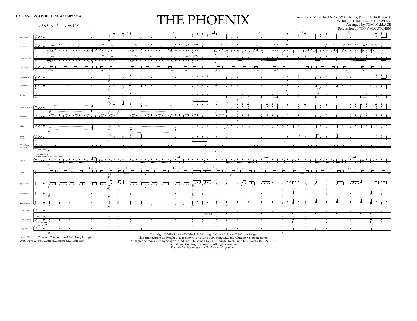 Download Tom Wallace The Phoenix - Full Score Sheet Music and learn how to play Marching Band PDF digital score in minutes