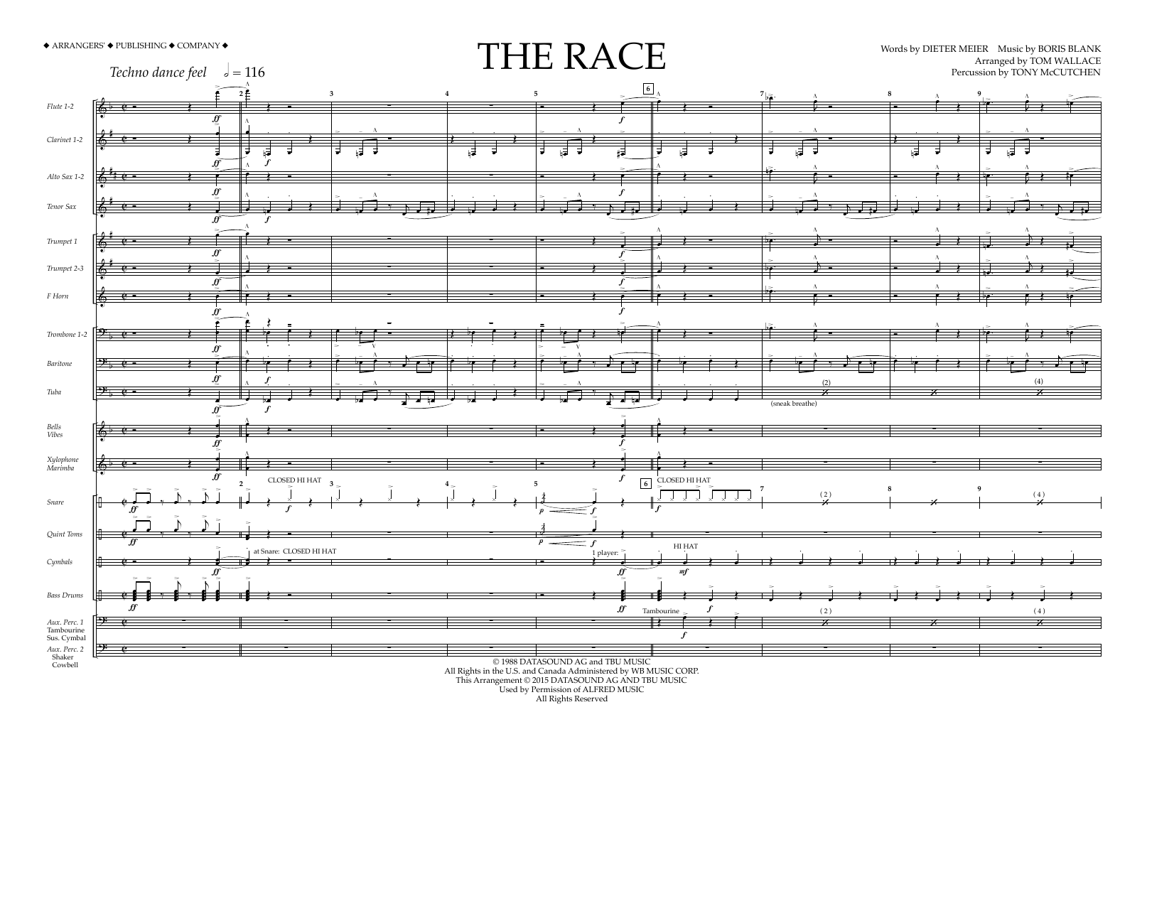 Download Tom Wallace The Race - Full Score Sheet Music and learn how to play Marching Band PDF digital score in minutes