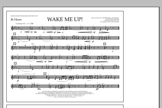 Download Tom Wallace Wake Me Up! - Bb Horn Sheet Music and learn how to play Marching Band PDF digital score in minutes