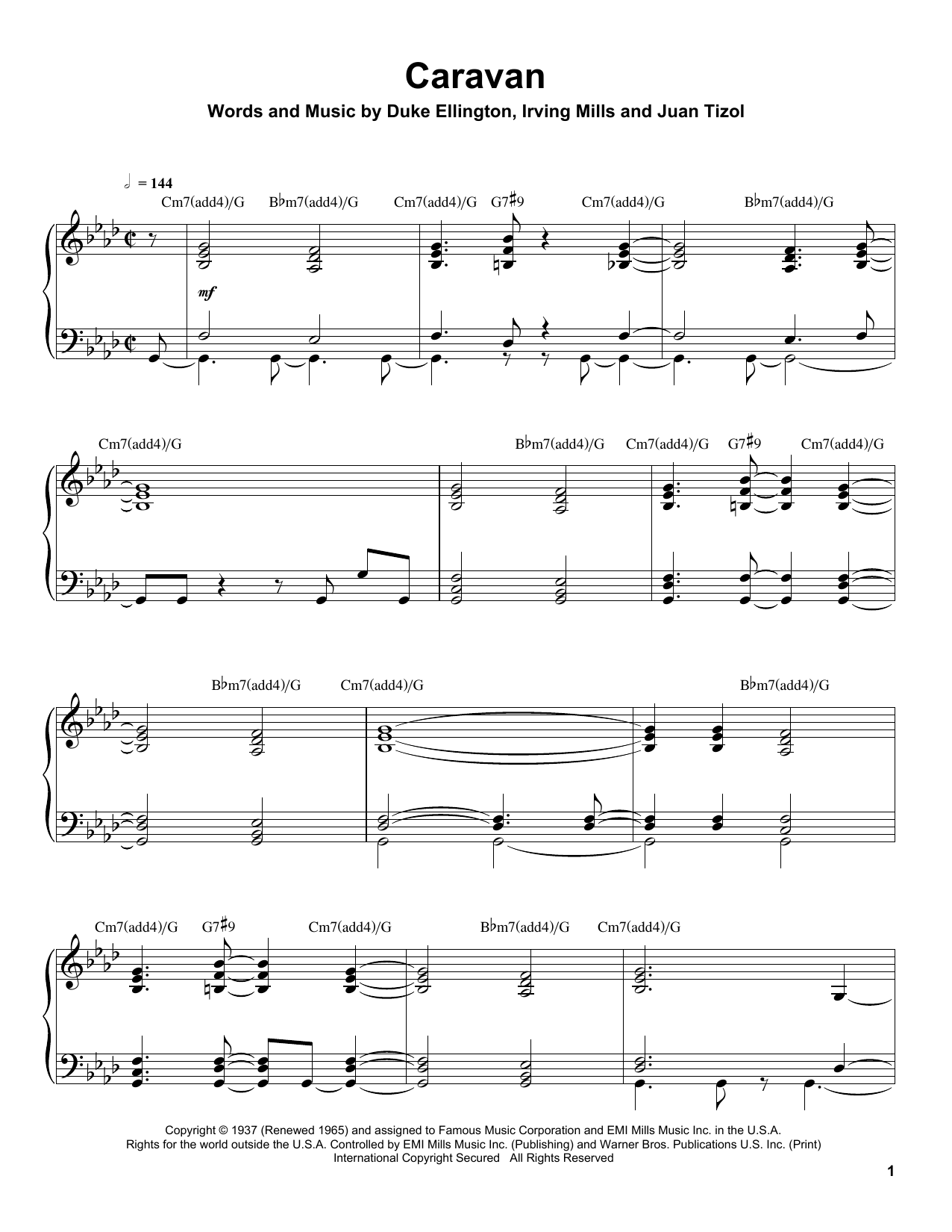 Download Tommy Flanagan Caravan Sheet Music and learn how to play Piano Transcription PDF digital score in minutes
