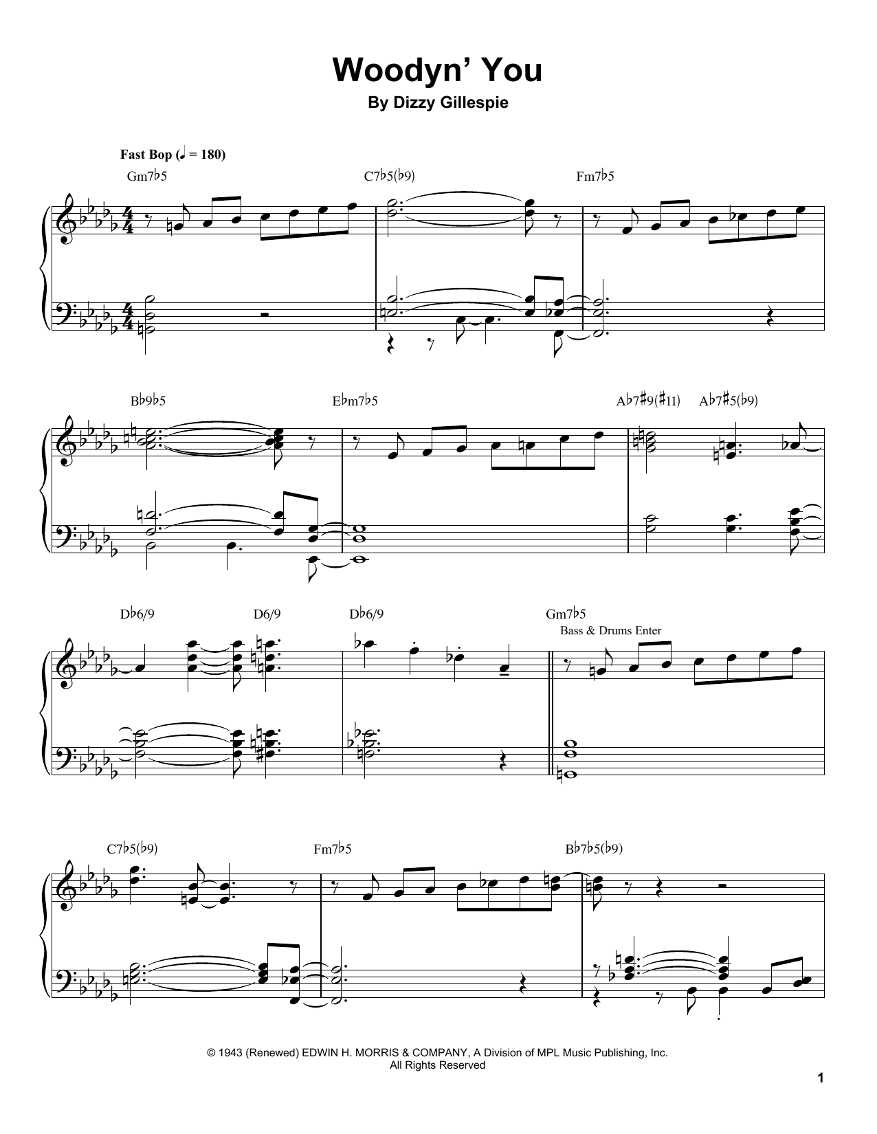 Download Tommy Flanagan Woodyn' You Sheet Music and learn how to play Piano Transcription PDF digital score in minutes