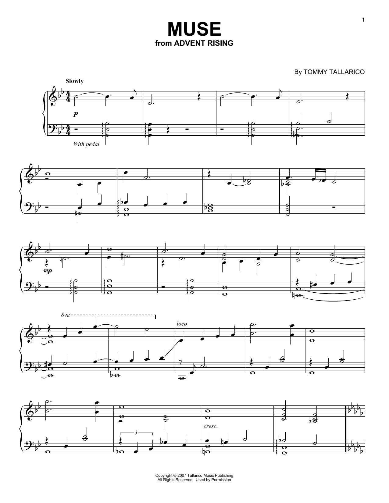 Download Tommy Tallarico Muse Sheet Music and learn how to play Piano Solo PDF digital score in minutes