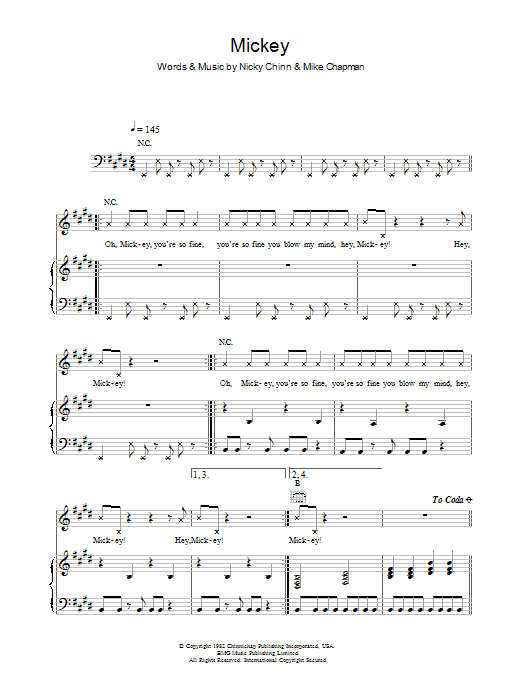 Download Toni Basil Mickey Sheet Music and learn how to play Violin PDF digital score in minutes