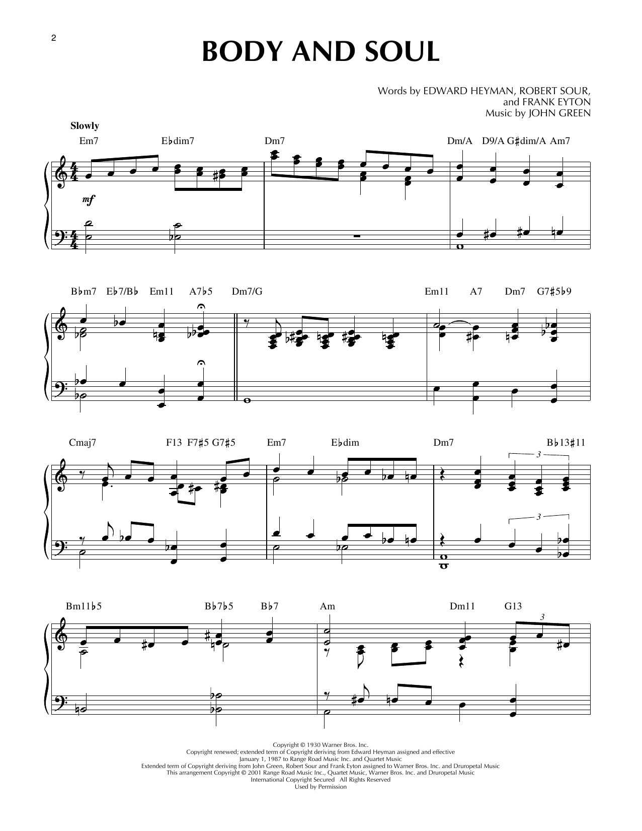 Download Tony Bennett & Amy Winehouse Body And Soul (arr. Brent Edstrom) [Jazz version] Sheet Music and learn how to play Piano Solo PDF digital score in minutes