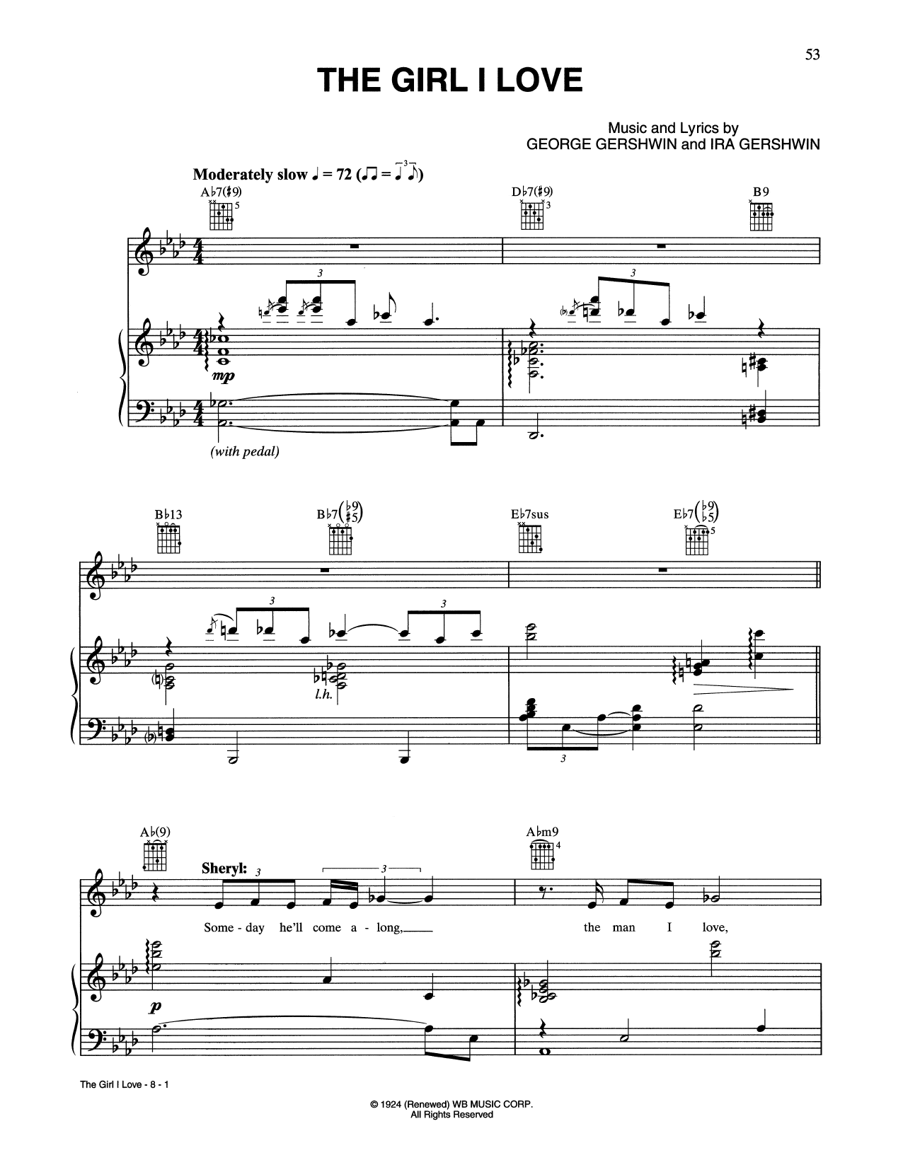 Download Tony Bennett & Sheryl Crow The Girl I Love Sheet Music and learn how to play Piano, Vocal & Guitar Chords (Right-Hand Melody) PDF digital score in minutes