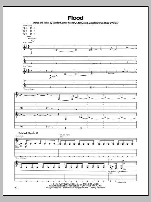 Download Tool Flood Sheet Music and learn how to play Guitar Tab PDF digital score in minutes