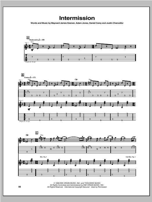 Download Tool Intermission Sheet Music and learn how to play Guitar Tab PDF digital score in minutes