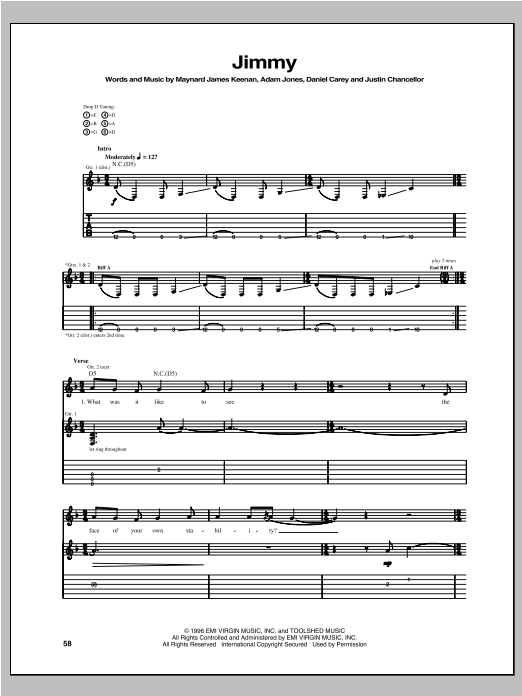 Download Tool Jimmy Sheet Music and learn how to play Guitar Tab PDF digital score in minutes