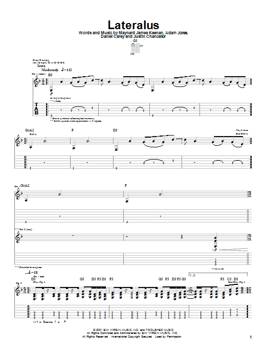 Download Tool Lateralus Sheet Music and learn how to play Guitar Tab PDF digital score in minutes