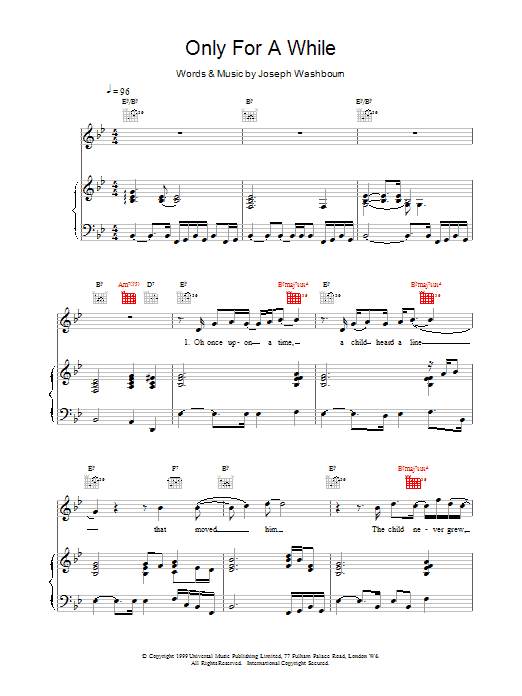 Download Toploader Only For A While Sheet Music and learn how to play Alto Saxophone PDF digital score in minutes