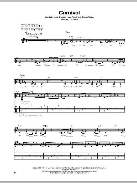 Download Tori Amos Carnival Sheet Music and learn how to play Guitar Tab PDF digital score in minutes
