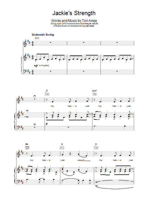 Download Tori Amos Sheet Music and learn how to play Piano, Vocal & Guitar (Right-Hand Melody) PDF score in minutes