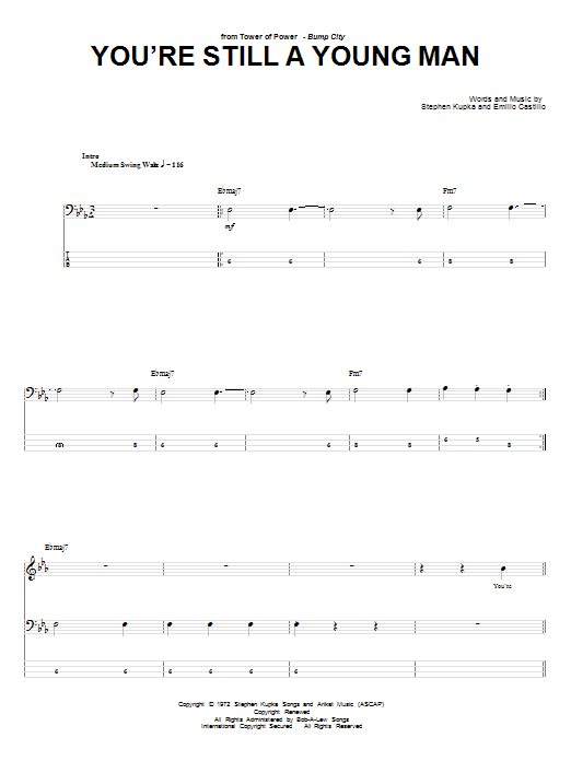 Download Tower Of Power You're Still A Young Man Sheet Music and learn how to play Bass Guitar Tab PDF digital score in minutes