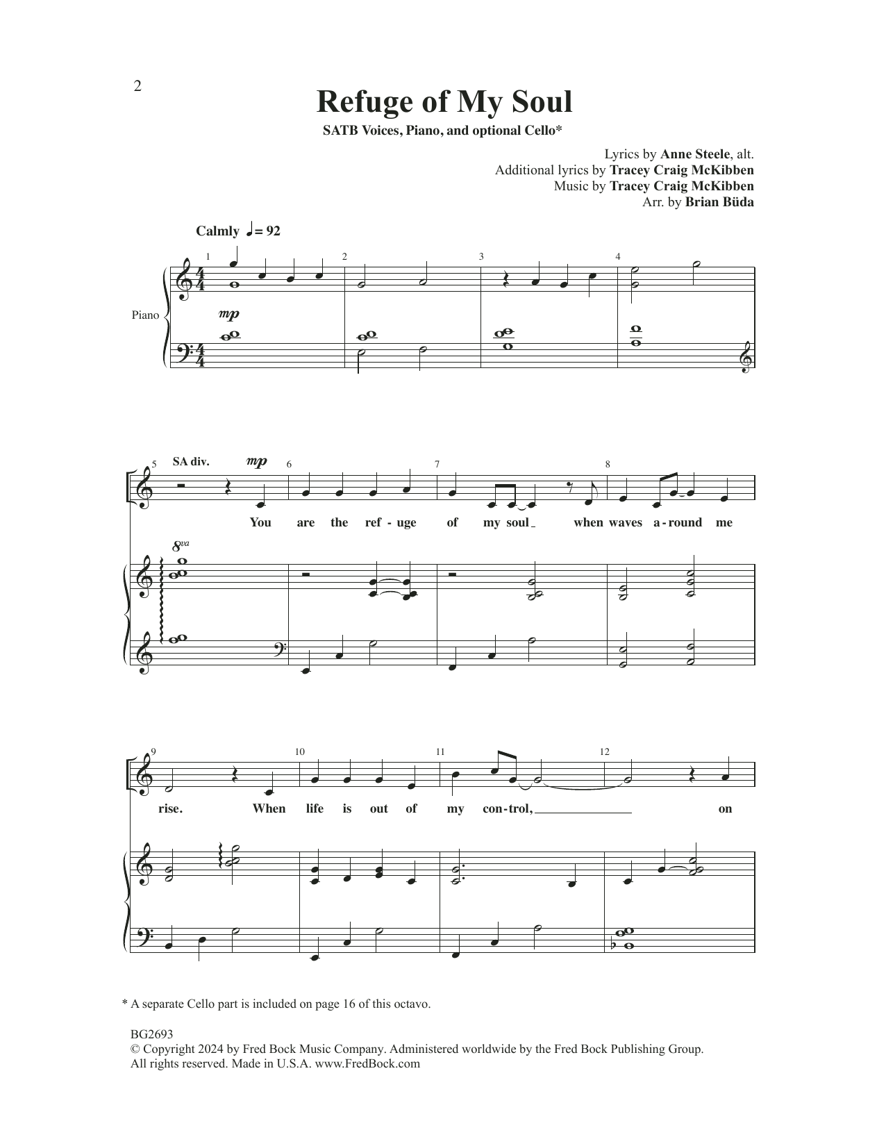 Download Tracey Craig McKibben Refuge Of My Soul (arr. Brian Büda) Sheet Music and learn how to play SATB Choir PDF digital score in minutes