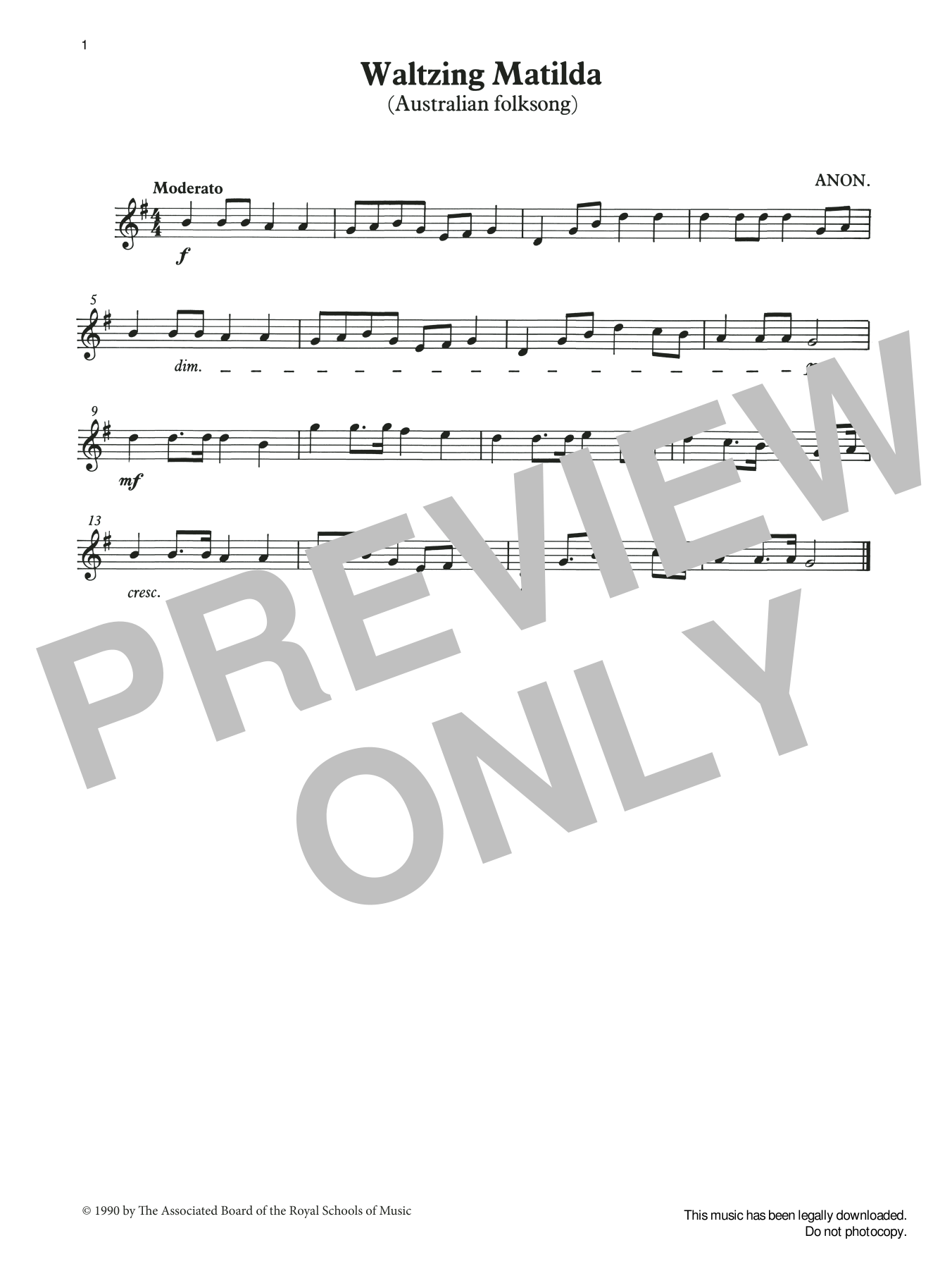Download Trad. Australian Waltzing Matilda from Graded Music for Tuned Percussion, Book I Sheet Music and learn how to play Percussion Solo PDF digital score in minutes