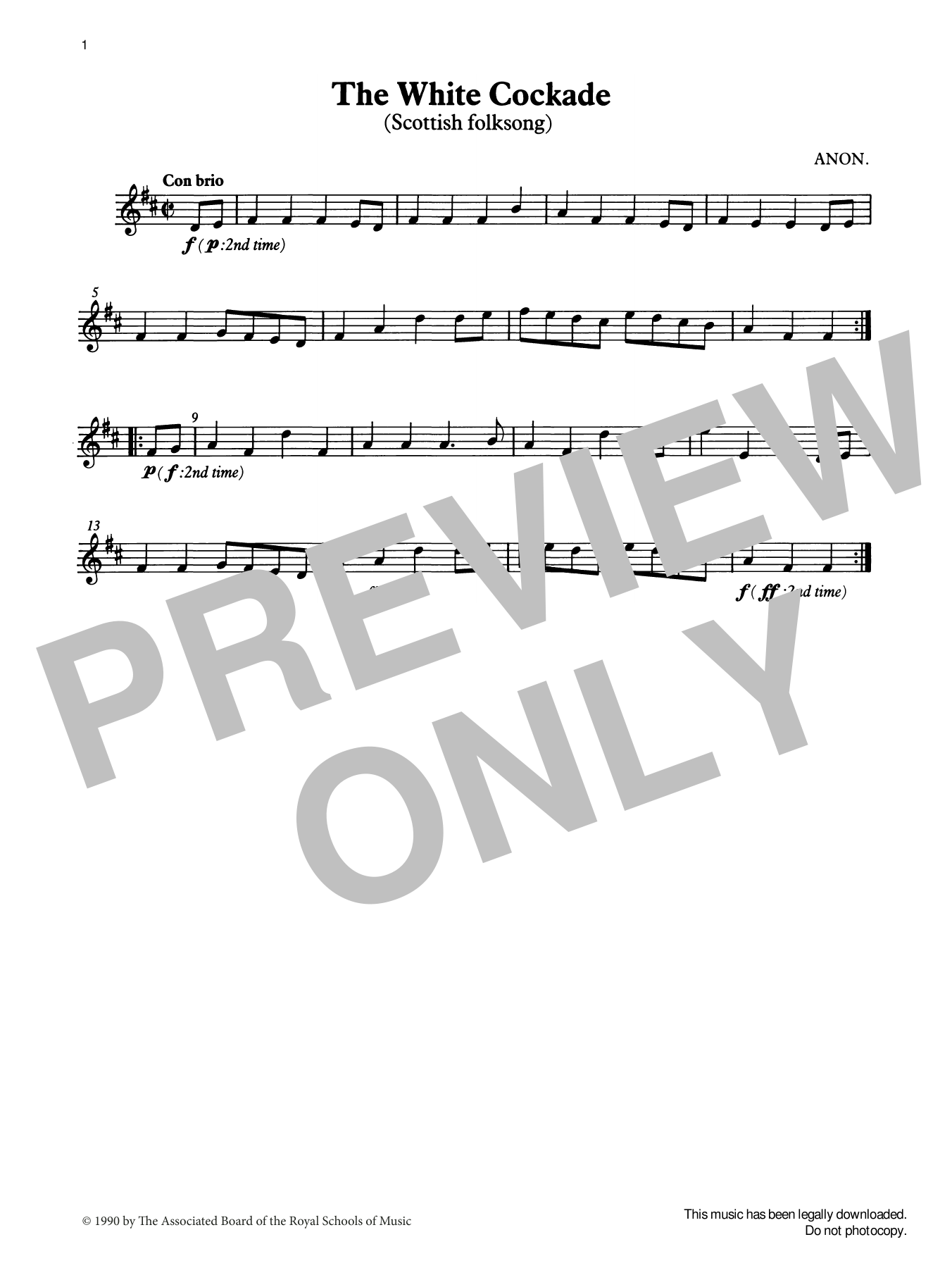 Download Trad. Scottish The White Cockade from Graded Music for Tuned Percussion, Book II Sheet Music and learn how to play Percussion Solo PDF digital score in minutes