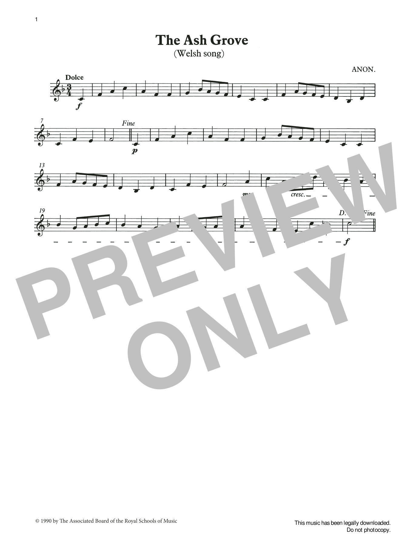 Download Trad. Welsh The Ash Grove from Graded Music for Tuned Percussion, Book I Sheet Music and learn how to play Percussion Solo PDF digital score in minutes