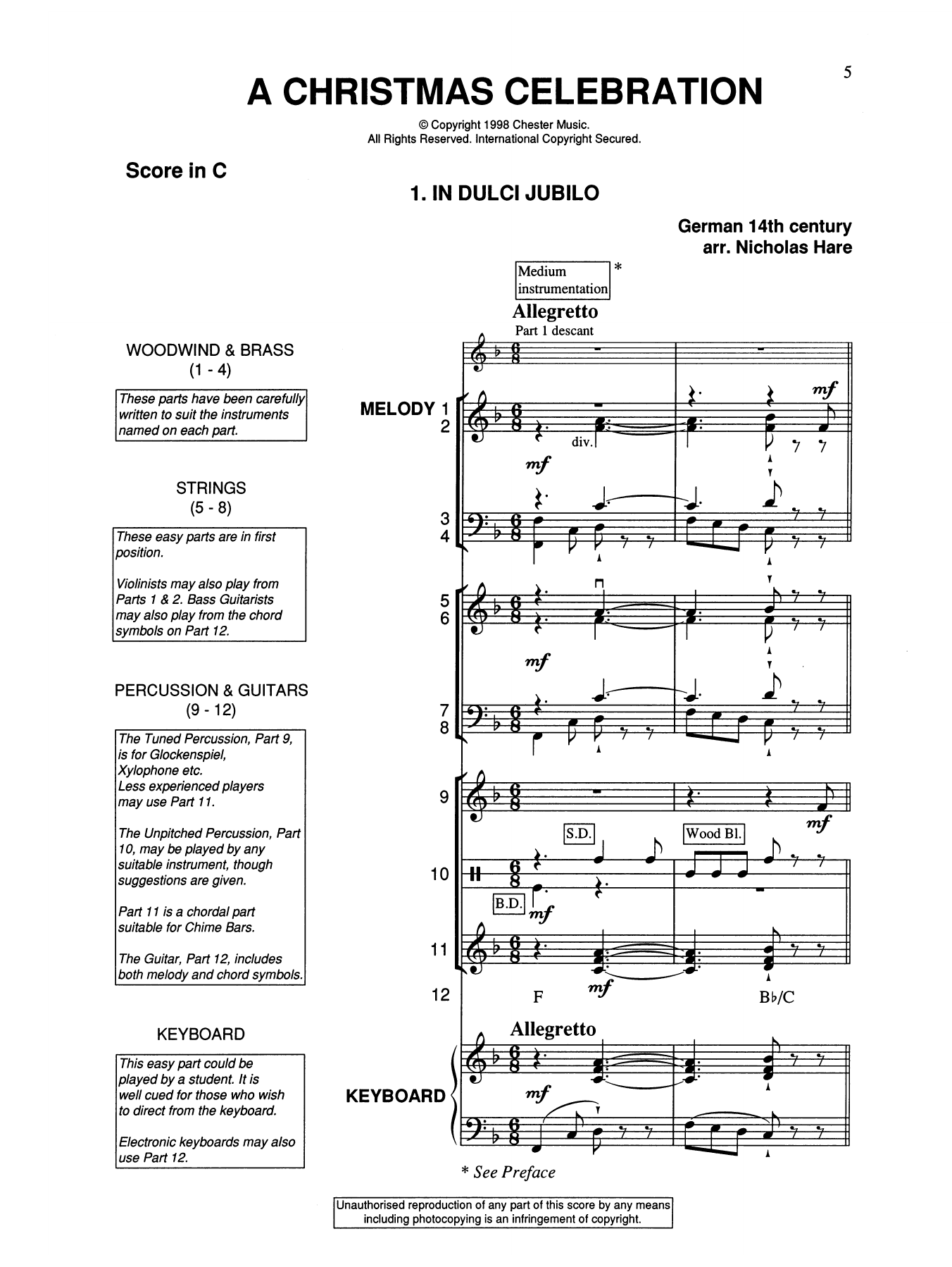 Download Traditional A Christmas Celebration Sheet Music and learn how to play Classroom Band Pack PDF digital score in minutes