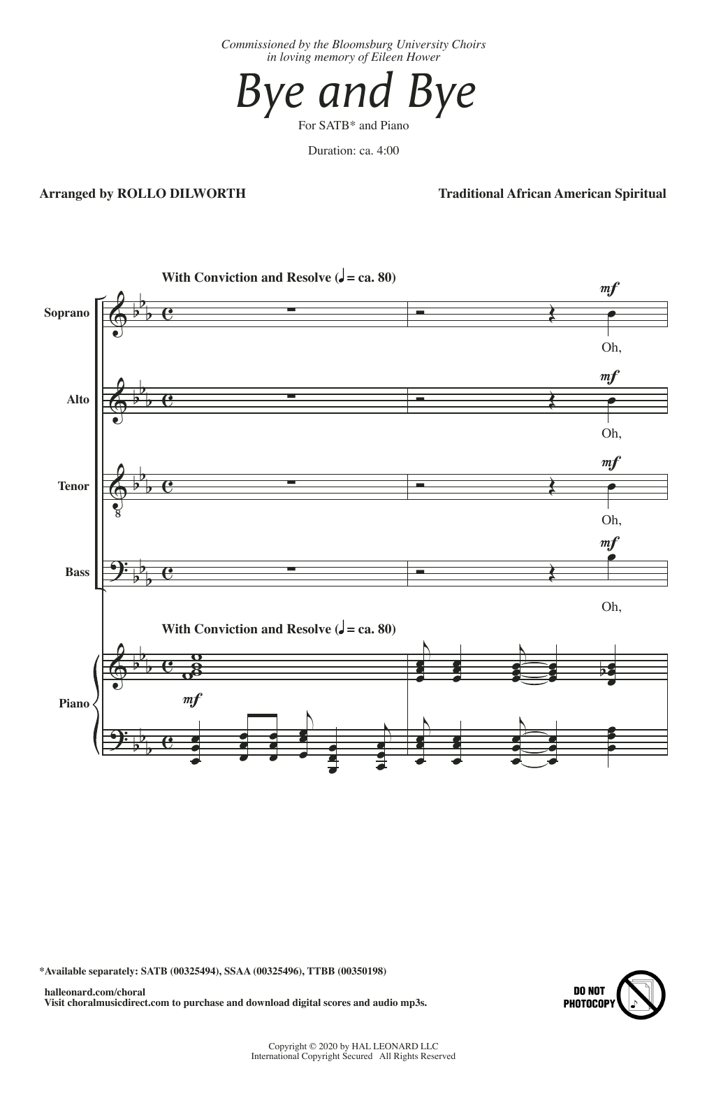 Download Traditional African American Spiritual Bye And Bye (arr. Rollo Dilworth) Sheet Music and learn how to play SSAA Choir PDF digital score in minutes