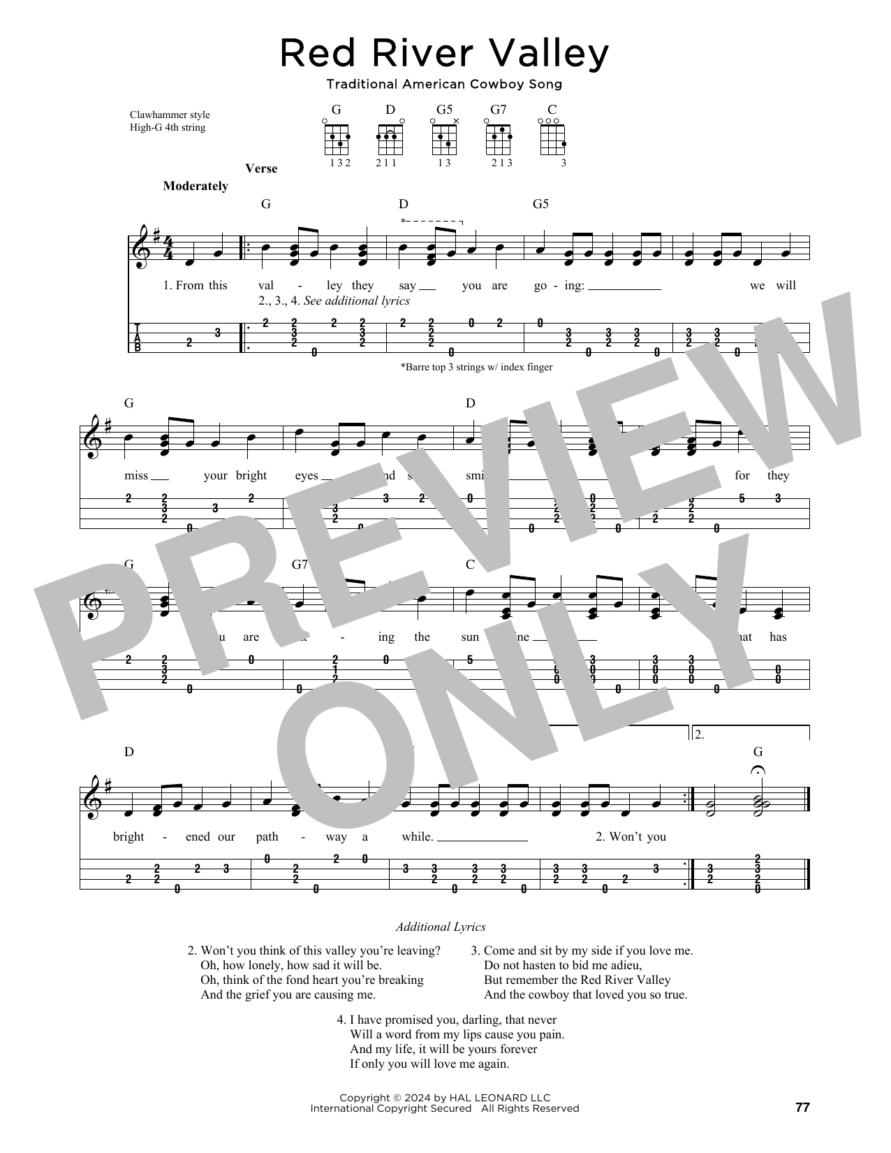 Download Traditional American Cowboy So The Red River Valley (arr. Jim Schustedt) Sheet Music and learn how to play Ukulele PDF digital score in minutes