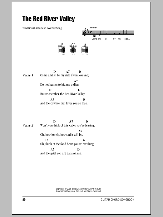 Download Traditional American The Red River Valley Sheet Music and learn how to play Piano & Vocal PDF digital score in minutes