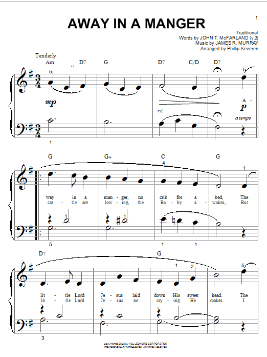 Download Traditional Away In A Manger Sheet Music and learn how to play Piano (Big Notes) PDF digital score in minutes