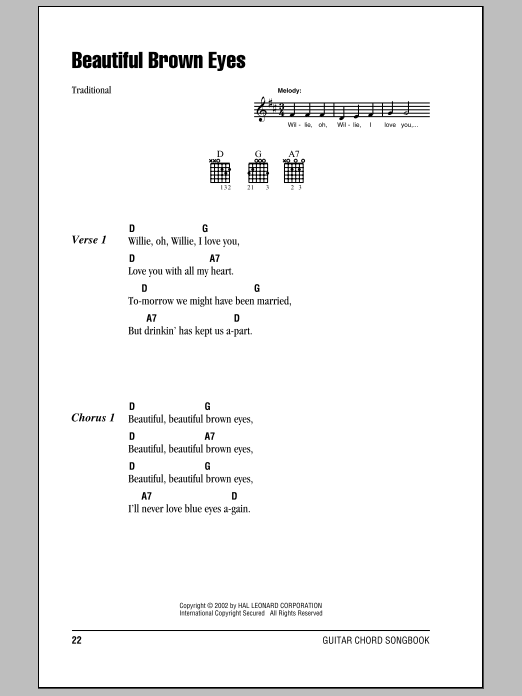 Download Traditional Beautiful Brown Eyes Sheet Music and learn how to play Banjo PDF digital score in minutes