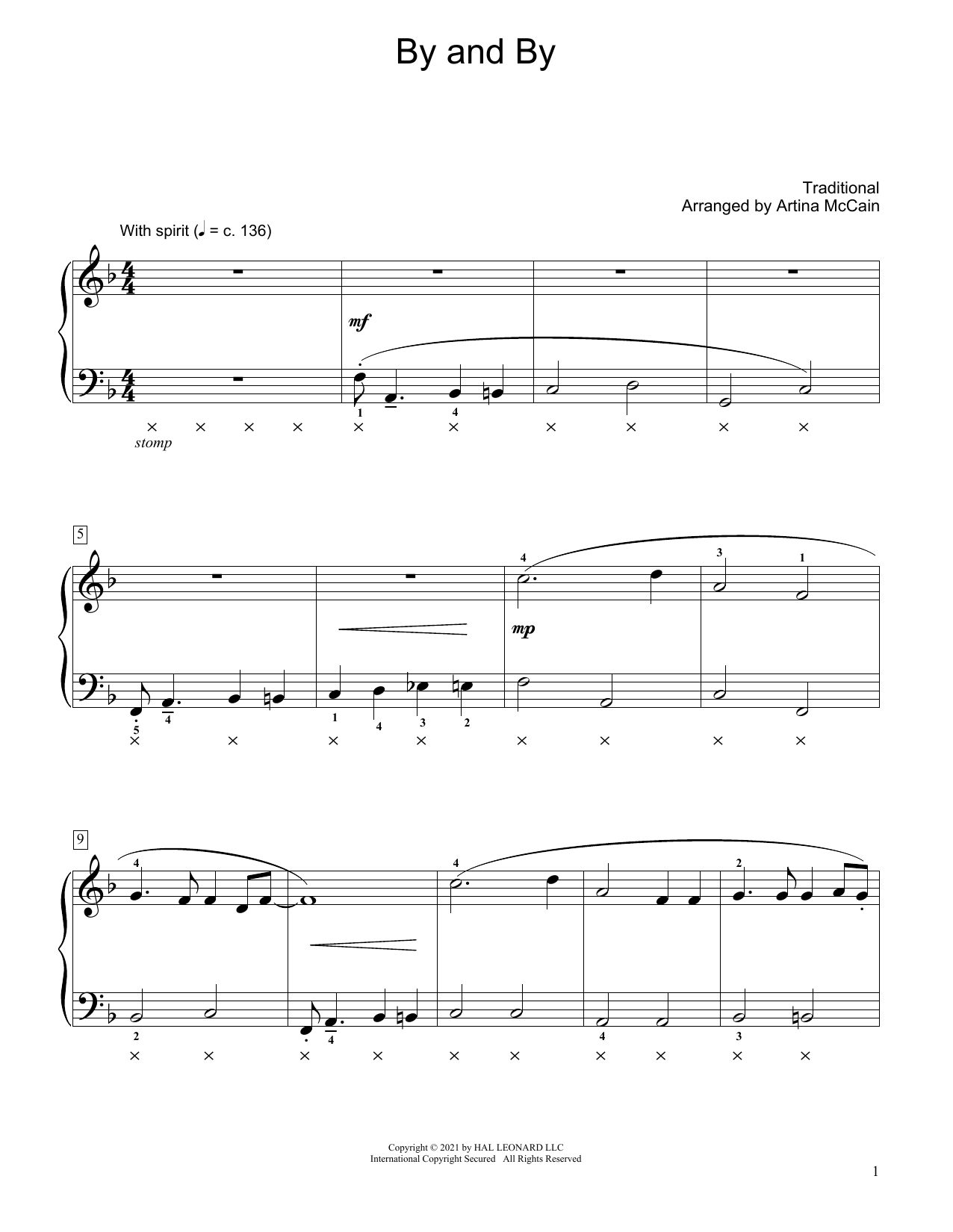 Download Traditional By And By (arr. Artina McCain) Sheet Music and learn how to play Educational Piano PDF digital score in minutes