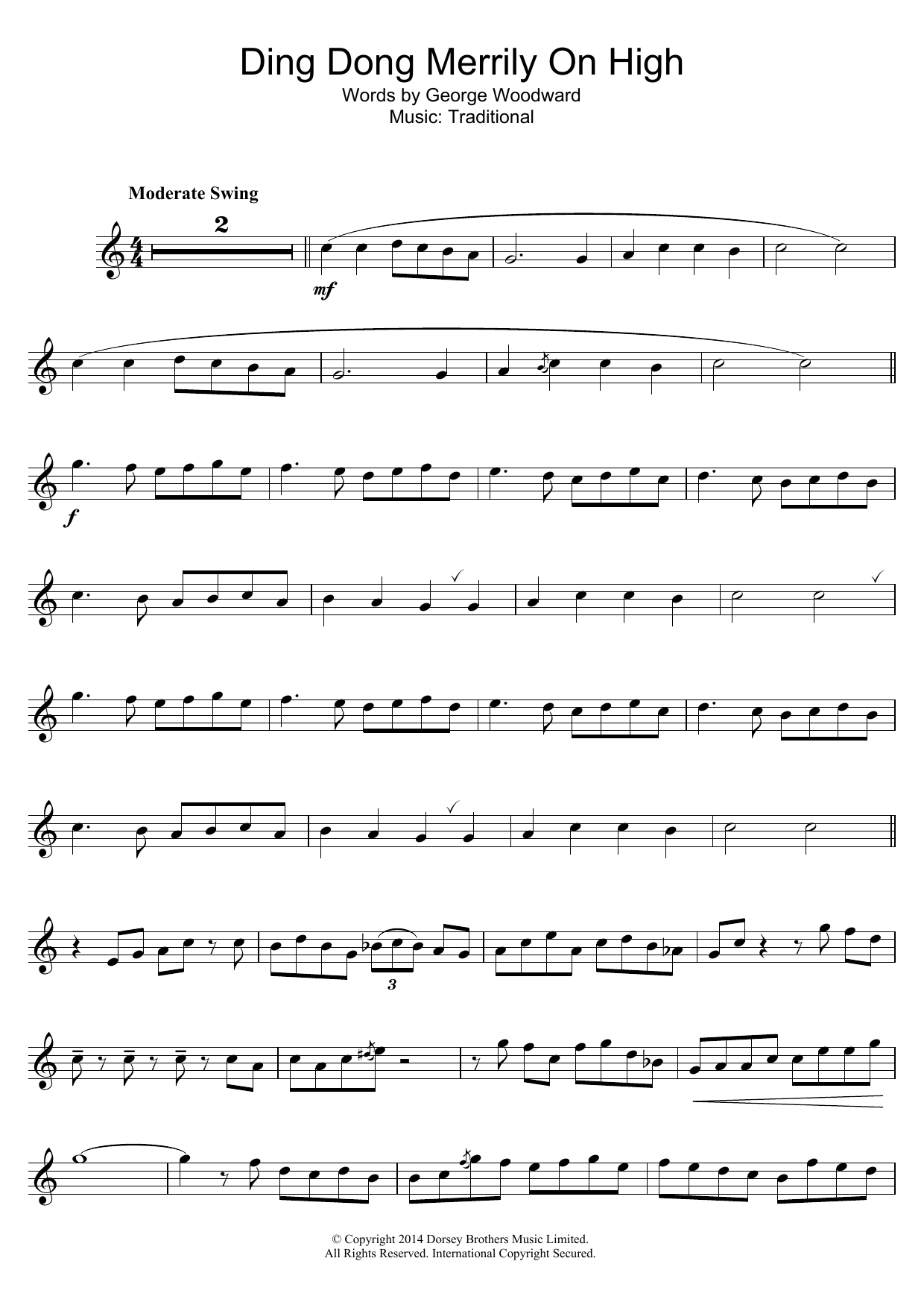 Download Christmas Carol Ding Dong! Merrily On High Sheet Music and learn how to play Keyboard PDF digital score in minutes