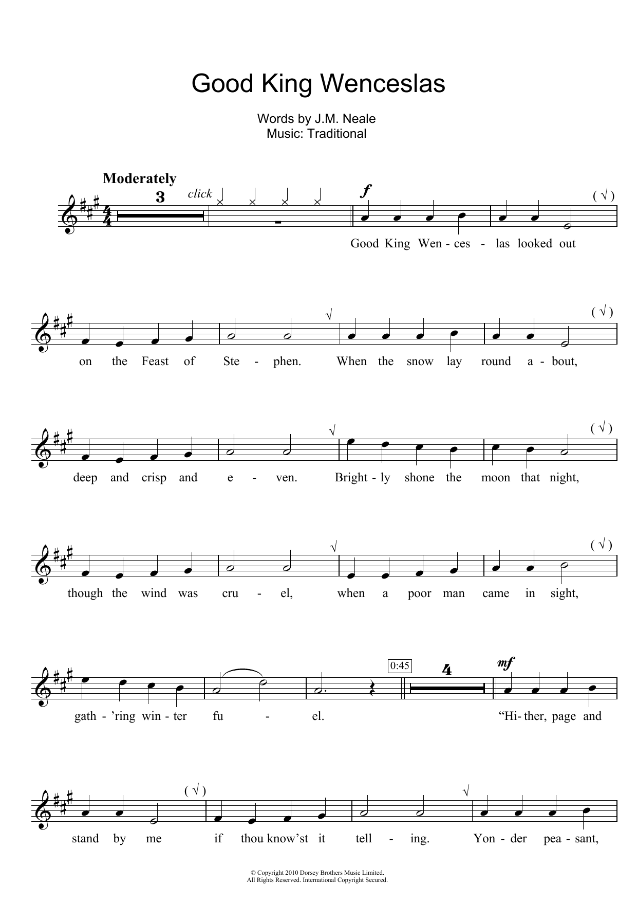 Download Christmas Carol Good King Wenceslas Sheet Music and learn how to play Flute PDF digital score in minutes